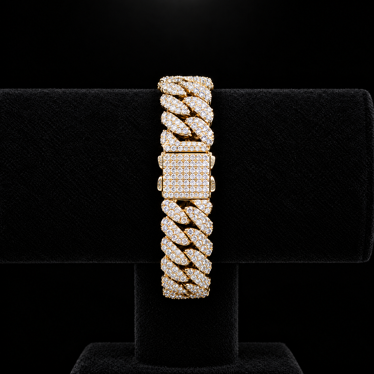 Bracelet Cuban Prong 20 mm Or