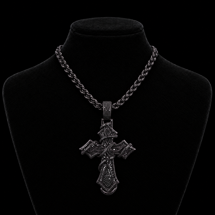 Black Thorn Cross Pendant