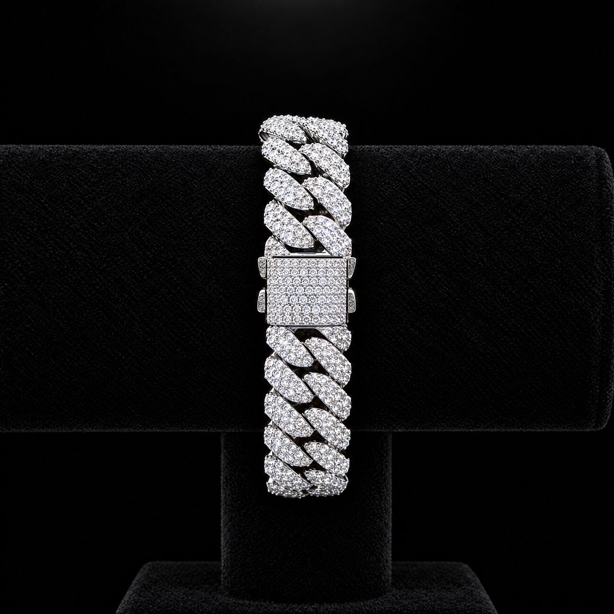 Bracelet Cuban Prong 20 mm Argent