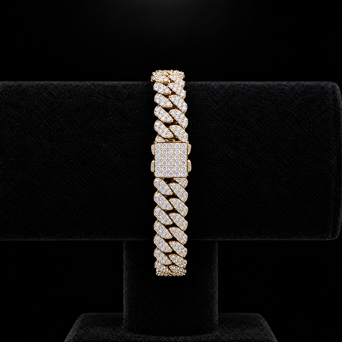 Bracelet Cuban Prong 8 mm Or
