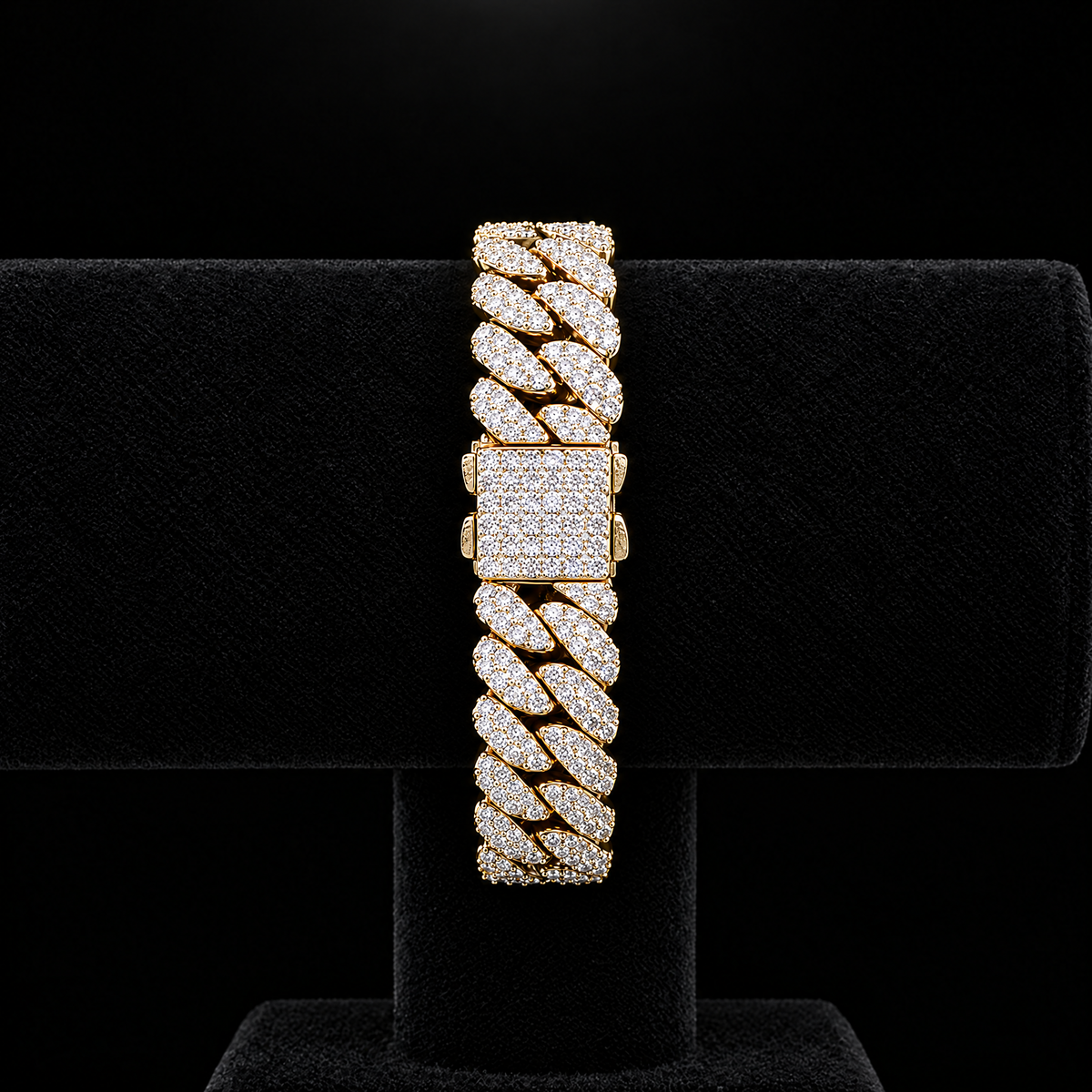 Bracelet Cuban Prong 10 mm Or