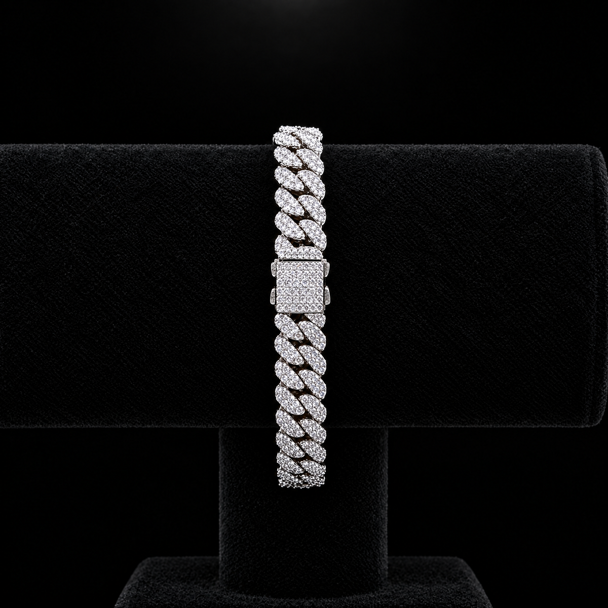 Bracelet Cuban Prong 8 mm Argent