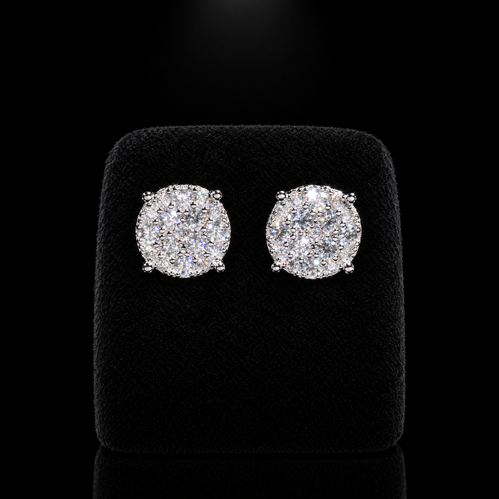 Pavé Round Moissanite Earrings