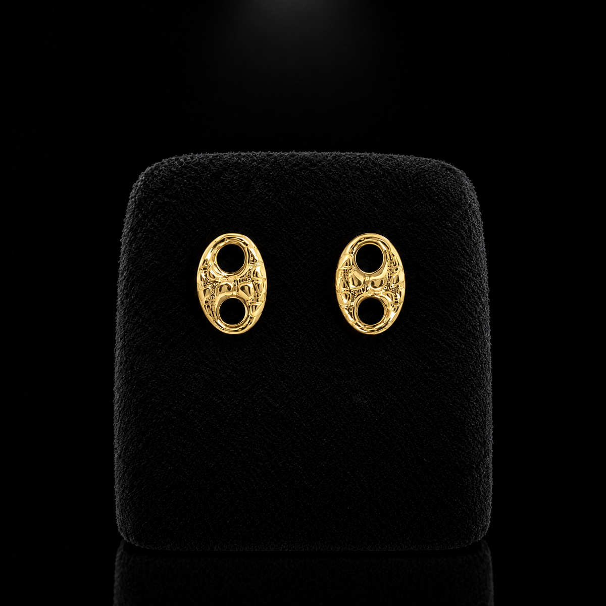 Boucles d'oreilles Grain de café Or 18K